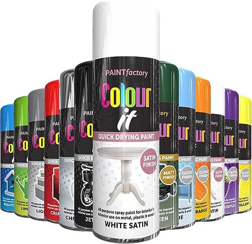 AlezyB - White Satin 400ml All Purpose Spray Paint | Use on Metal, Wood, Plastic and Multipurpose Aerosol Professional Quality Perfect Finish, for Interior Exterior and Excellent Coverage