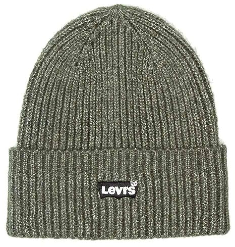 Levi's Herren & Unisex Essential Ribbed Batwing Beanie, Dull Green, UN
