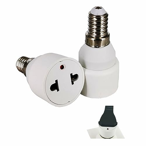 FExYinz 2 pièces par paquet Adaptateur de douille de lampe Prise E14 Conversion en prise de courant