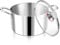Joyfair Faitout en acier inoxydable avec couvercle en verre pour induction (24 cm), JF7596