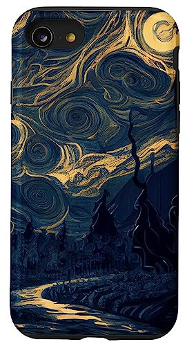 Dark Sinister Looking Landscape Van Gogh Style Painting Case for iPhone SE (2020) / 7 / 8