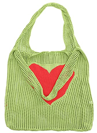IMIKEYA Gewebte Netztasche beige Einkaufstaschen für Frauen Einkaufstasche gehäkelt Handtaschen Mesh-Warentasche Mode-Einkaufstasche groß Tragetasche Baumwollseil Strandtasche Fräulein