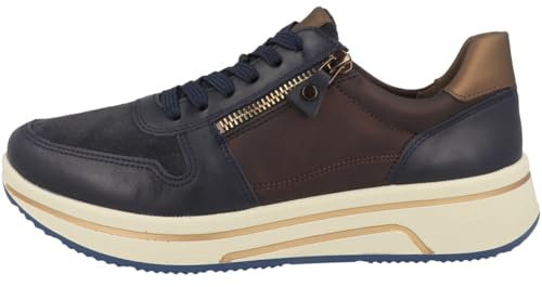 ara Damen Sapporo Sneaker, BLAU,Amarone,Nuts, 40 EU Weit