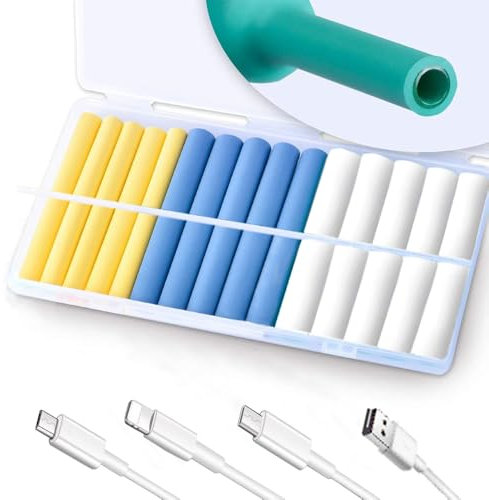 HUNANBANG 30PCS Charger Protector, Cable Protector, Spiral Charger Cord Protector, Flexible Cable Cord Saver, Tube Wrap Cable Wire Kit for DIY