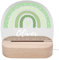 DEL MÀ Unique & Personal Regenbogen Nachtlicht Baby personalisiert Babyzimmer Kinder Deko Kinderzimmer Nachtlampe Mädchen Jungen Kinderlampe Inkl. Holzfuß & Netzteil (Grün)