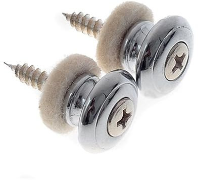 Mikinona Hochwertige 2er Set Gitarrengurt Knöpfe Silberne Pilzkopf Endknöpfe Für E Gitarre Akustikgitarre Mandoline Und Ukulele Robuste Gurtpins Für Sicheren Halt