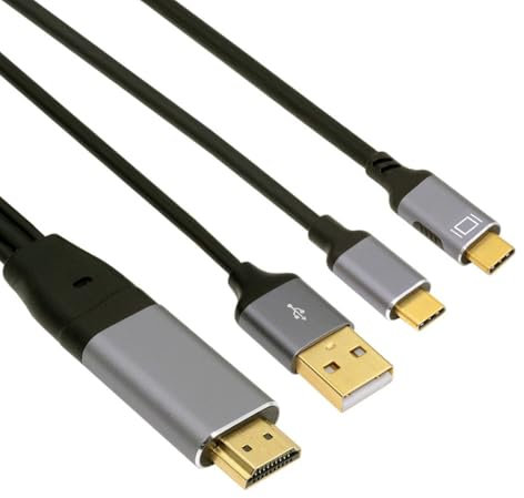 cablecc 4K HDMI Source to Type C USB-C Touch Screen Displays Male 4K HDTV Cable for Laptop Monitor 2.0m