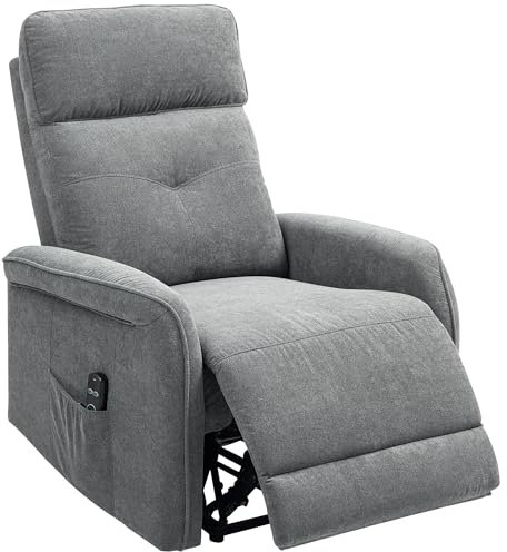 HOMCOM Relaxsessel Elektrisch Massagesessel mit Heizung, Vibrationsmassage, Fernsehsessel mit Liegefunktion, TV Sessel mit USB, Fernbedienung, Fußteil und Seitentasche, für Wohnzimmer, Dunkelgrau