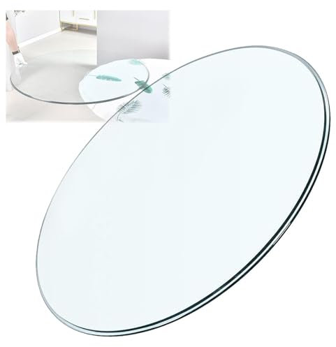 YUEKOPOU Esstisch aus gehärtetem Glas.Couchtisch mit Glasti Round Clear Glass Table Top - 8mm Thick Toughened Explosion-Proof Glass for Dining Tables(75CM(30INCH))