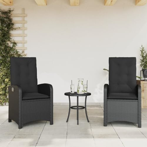 Festnight 2er Set Gartenstuhl Hochlehner Verstellbar Gartensessel Rattan Sessel Stuhl Gartenmöbel Rattanmöbel Balkon Liegestuhl Garten Rattansessel Liegesessel