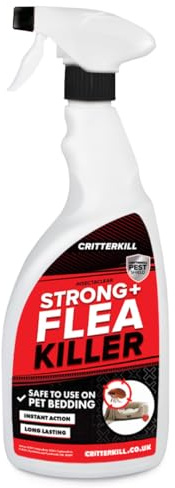 CritterKill Strong Flea Killer Spray for the Home 1L - Safe for use on Pet Bedding, Bedding, Mattresses, Carpets & More - Child and Pet Safe - Flea Spray - Kills Fleas Quickly