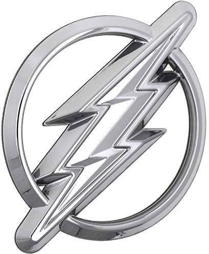 Fan Emblems The Flash Logo 3D Car Emblem Chrome, DC Comics Justice League Automotive Sticker Decal Badge Flexes to Fully Adhere to Cars, Trucks, Motorcycles, Laptops, Windows, Almost Anything