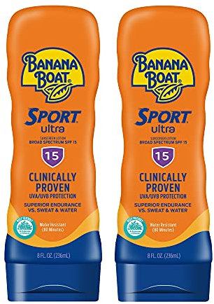 Banana Boat Ultra Sport Reef Friendly Sunscreen Lotion, Broad Spectrum SPF 15, 8 Ounces - Twin Pack