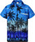 King Kameha Funky Chemise-Hawaienne, Manche-Courte, Beach, Bleu-Mono, XL