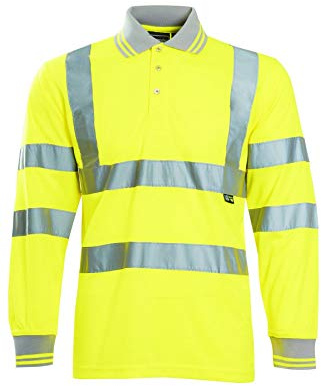 shelikes Hi-Vis Top Long Sleeve Polo Shirt for Men