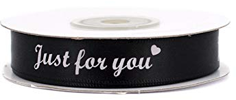 Satinband 15mm x 20m Just for you bedruckt Schwarz