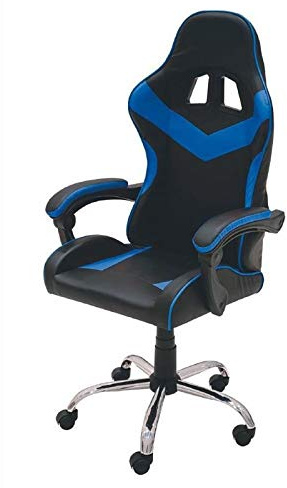 Galileo Casa Sedia gaming con ruote blu e nera
