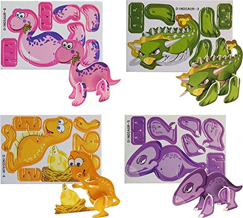 HENBRANDT 12 x Mini-3D-Dinosaurier-Puzzle.