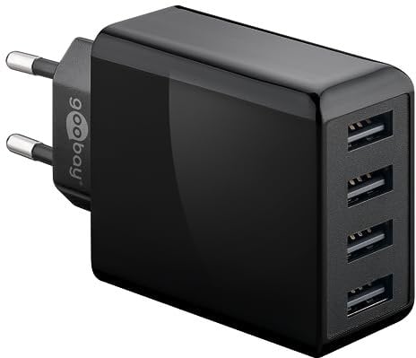 goobay Ladegerät 4-Fach USB-Ladegerät (30W) schwarz