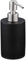 Relaxdays Seifenspender, 180 ml, nachfüllbar, Bad, WC, Küche, Flüssigseifenspender, Polyresin, Edelstahlpumpe, schwarz