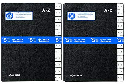 Pagna Pultordner Classic (Pultmappe, 24 Fächer, A-Z) schwarz (2 Stück)
