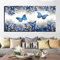 Moxiaa 5D Diamant Painting Bilder Groß Blauer Schmetterling DIY Diamond Painting Set Full Groß Crystal Strass Stickerei Kreuzstich Kunst Handwerk Leinwand Wall/Eingang/Büro Dekorationen 80x160cm