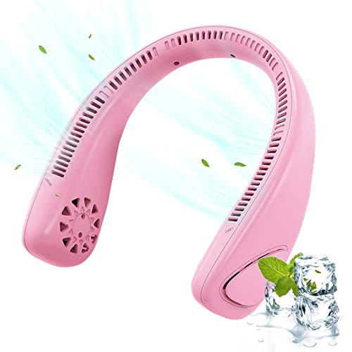 Tragbarer Halsventilator,Hängender Hals Ventilator,Tragbarer Ventilator Zum Umhängen,Persönliche Nackenventilator,Mini USB Wiederaufladbarer Blattlose Halsventilator Mit 360° Luftstrom,für Sportarten