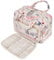 Kulturtasche Damen Gross kulturbeutel Kosmetiktasche Damen Groß Waschtasche Make up Tasche für Herren & Volle Größe(Beige Flamingo)