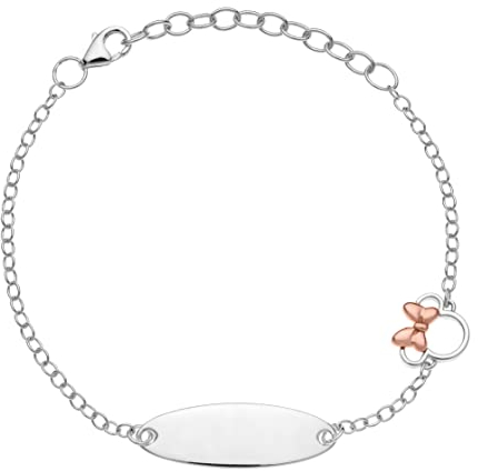 Disney BS00032TL-55.CS Armband Mädchen Minnie Maus Gravur Platte Silber 14 cm