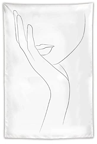 Abstrakte Denkende Frauen Linie Kunst Wandteppiche Wandkunst Bild Malerei Tapisserie Polyester Druck Tapisserie