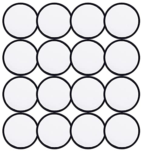 Daroplo 16 Stück Sublimations-Aufnäher Rohlinge Qualität Stoff Bügelbild Rund Blank für Kleidung, Hüte, Uniformen, Rucksäcke