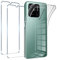 Vauki Funda para Xiaomi Redmi 10C/Xiaomi Poco C40 con 2 Protector de Pantalla,Carcasa Silicona Transparente Suave y Cristal Templado,Ultra Fina TPU Antigolpes Case Cover para Xiaomi Redmi 10C 6.71