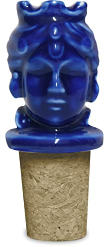 Baci Milano - Tappo Bottiglia in Porcellana - Donna Blu - WOM.MIL02 - d.3cm h.8cm…