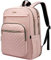CAFELE Laptop Backpack for Women, Fits 17.3 Inch Laptop Bag, Fashion Travel Work Anti-theft Bagpack,Business Computer Waterproof Backpack,Pink Large College Backpacks