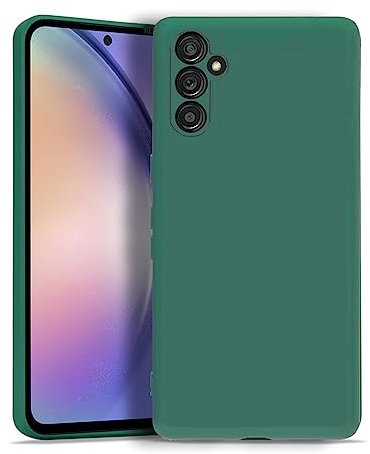 KRUSKY Soft TPU Liquid Silicone Case for Samsung Galaxy A54 5G, Shockproof Rubber Gel, Compatible With A54 5G (Dark Green)