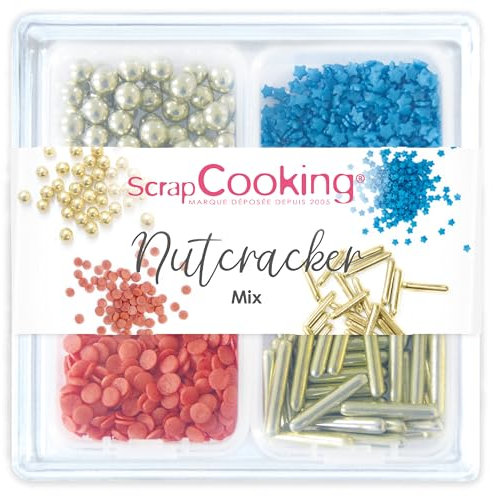 ScrapCooking - Décors Sucrés « Nutcracker Mix » 45 g - Assortiment 4 Variétés : Casse-Noisette - Décorations Gâteaux, Cupcakes - Anniversaire Noël - 7529