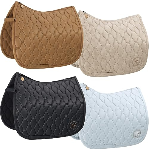 Eskadron Schabracke Sattelunterlage Shetty Platinum Metallic Faux Leather, Farbe:Powder Blue