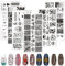 MWOOT 6 Stücke Nagel Schablone Stempel, Herz Geometrie Linien Tier Schlange Thema Nagel Kunst Stempelplatte, Nail Art Plates Nagelstempel Maniküre Tool Kit