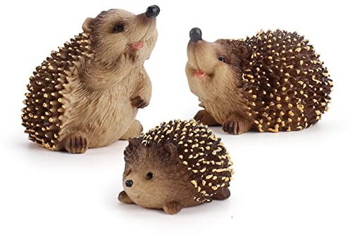 LOVEMETOO Igel Dekofigur Garten | 3/4 Pcs Garten Igel Deko Gartenfiguren | Lebensechte Igel Verzierung | Künstliche Gartendeko Igel Figur,Outdoor Garten Ornamente Für Garten Und Terrasse