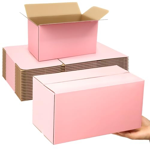 Versandkartons aus Wellpappe, 27,9 x 15,2 x 15,2 cm, Größe M, 30 Stück, rosa Versandkartons für kleine Unternehmensverpackungen