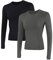 IECCP 2Pack Women's Long Sleeve Sports Workout Running Shirts Crew Neck Top Lightweight Yoga Shirt for Women Compression Fitness Shirts Black XL