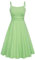 Belle Poque Damen Sommer Sonnenkleider Spaghettiträger Grün Kleid Flowy Tea Party Urlaubskleid mit Taschen Hellblau BP0928-03 XXL