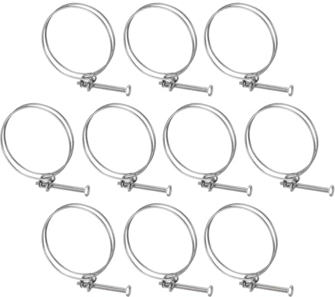 sourcing map 10Pcs Double Wire Hose Clamp, 93-100mm Adjustable Stainless Steel Wire Hose Clips with M8 Bolt for Dust Collection Hose, Pump Hose Pipe