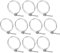 sourcing map 10Pcs Double Wire Hose Clamp, 93-100mm Adjustable Stainless Steel Wire Hose Clips with M8 Bolt for Dust Collection Hose, Pump Hose Pipe