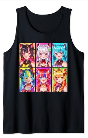 Charmante Uwu Cat Girl Uwu Ästhetische Freude Entzückende Grafik Tank Top