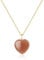 COAI Damen Kristallhalskette mit natürlichem Sonnenstein Herzanhänger 18K Gold