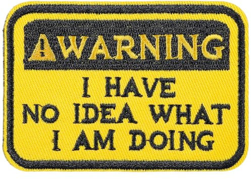Mabor Lustige Patches Klett,Klett Patch LustigWarnung I Have No Idea What I Am Doing Klettverschluss Aufnäher Patch Taktischer Aufnäher für Rucksäcke Hut Tasche Weste Cool Patches für Männer Frauen