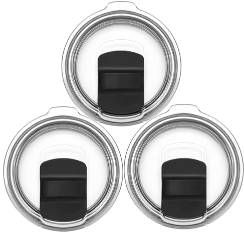 3 pack 20 oz Tumbler Lid Replacement Lids Compatible for YETI 20 oz Tumbler 10/24 oz Mug and 10 oz Lowball Travel Spill Proof Cup Lids Covers with Magnetic Slider Switch