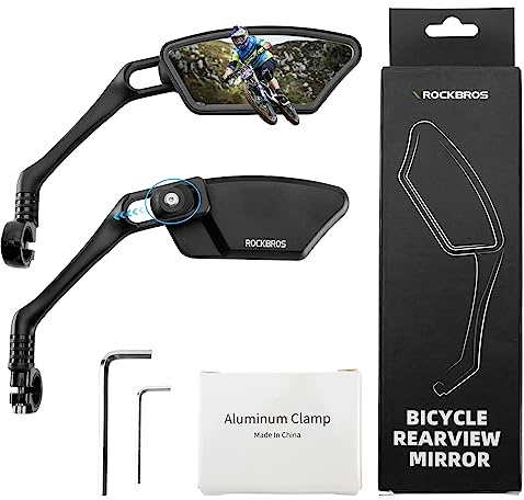 ROCKBROS Bike Mirror for Handlebars HD 360° Adjustable Rear View Mirror