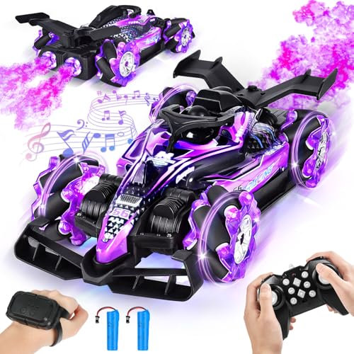 Joellfuner Formula Télécommandée - RC 14 Canaux à Double Pulvérisation, 25Km/h avec Lumières et Musique - Cadeaux de Noël pour Enfants et Adultes de Plus de 6 Ans